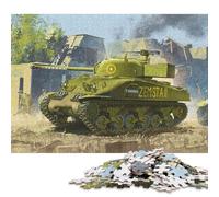 Puzzle da 1000 pezzi del carro armato M4 Sherman Panzer, per adulti e puzzle in legno, giochi educativi per bambini, 1000 pezzi (75x50 cm)