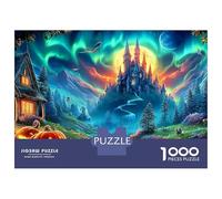 Puzzle da 1000 pezzi del castello di Halloween, nebulosa cosmica e vortici galattici per giochi educativi per adulti, decorazione per la casa, difficile e stimolante 70x50 cm.
