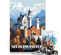 Puzzle da 1000 pezzi del Castello di Neuschwanstein per adolescenti, gioco rilassante per allenare la mente, attività artistica da assemblare, regalo festivo (38x52cm)