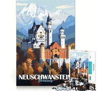 Puzzle da 1000 pezzi del Castello di Neuschwanstein per ragazzi, gioco di logica, hobby silenzioso, bordi lisci, (38x26cm)