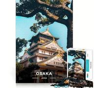 Puzzle da 1000 pezzi del Castello di Osaka, Giappone, per adolescenti, gioco cognitivo, passatempo rilassante, bordo premium, lista dei desideri di Babbo Natale (38x52cm)