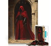 Puzzle da 1000 pezzi del Cavaliere incappucciato rosso per adolescenti, gioco di logica mentale, silenzioso, tranquillo, taglio preciso, oggetto dei desideri di Babbo Natale (38x26cm)