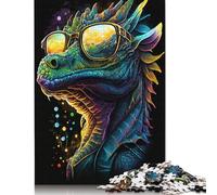 Puzzle da 1000 pezzi del drago cosmico che indossa gli occhiali per adulti, puzzle di carta, gioco educativo, sfida, giocattolo, regali di compleanno, 1000 pezzi (75x50 cm)