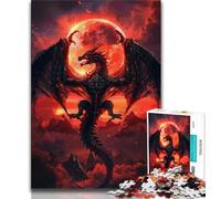 Puzzle da 1000 pezzi del drago della luna di sangue per adulti ideale come regalo per tutta la famiglia adatto per bambini di età compresa tra 26 e 14 anni (26x38cm)