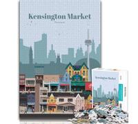 Puzzle da 1000 pezzi del Kensington Market di Toronto per adulti e ragazzi, gioco educativo, sfida, decorazione da parete, regali unici per compleanno e Natale, 75x50cm
