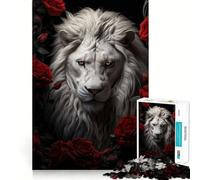 Puzzle da 1000 pezzi del Leone Bianco per adolescenti, gioco stimolante per il pensiero creativo, semplice e divertente, con taglio preciso, Babbo Natale e desiderio 38x26cm