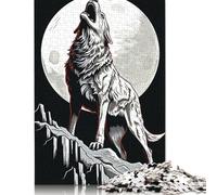 Puzzle da 1000 pezzi del lupo bianco per adulti, difficoltà elevata, rafforza i rapporti tra i membri della famiglia, 1000 pezzi (75x50 cm)