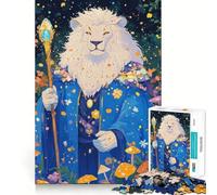 Puzzle da 1000 pezzi del Mago Leone Bianco per adolescenti,divertente da giocare,con incastri precisi e senza spazi vuoti,ideale per il divertimento in famiglia (38x26cm)