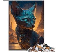 Puzzle da 1000 pezzi del mito del gatto Sphynx, realizzato in cartone, rompicapo stimolante per adolescenti, divertente serata di giochi in famiglia, 1000 pezzi(26x38cm)