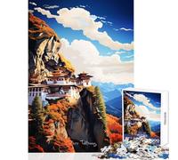 Puzzle da 1000 pezzi del monastero di Paro Taktsang giocattolo educativo ottimo regalo per gioco educativo adatto per la decorazione del desktop dimensioni 50x75cm