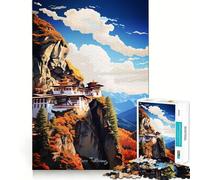 Puzzle da 1000 pezzi del Monastero di Paro Taktsang per adolescenti, gioco di logica e abilità, divertimento condiviso, taglio preciso, decorazione murale (50x75cm)