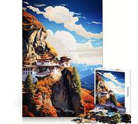 Puzzle da 1000 pezzi del Monastero di Paro Taktsang per adolescenti, gioco di logica e abilità, divertimento condiviso, taglio preciso, decorazione murale (50x75cm)