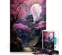 Puzzle da 1000 pezzi del Monastero di Sakura Mountain per adolescenti, gioco di logica e abilità, rilassante e divertente, con tagli precisi, (50x75cm)