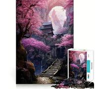 Puzzle da 1000 pezzi del Monastero di Sakura Mountain per ragazzi, gioco di logica, divertente e silenzioso, con taglio liscio, regalo perfetto (38x52cm)