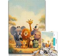 Puzzle da 1000 pezzi del mondo animale africano per adolescenti, regalo per sfida di gioco educativo, giocattolo, arredamento unico per la casa e regali 75x50cm