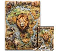 Puzzle da 1000 pezzi del mondo animale africano per bambini dai 14 anni in su, attività divertenti da fare a casa, regali di compleanno, regali da viaggio 26X38cm