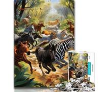 Puzzle da 1000 pezzi del mondo animale per adulti e adolescenti, giochi educativi, decorazione da parete, regali unici per compleanno e Natale (38x26cm)