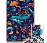Puzzle da 1000 pezzi del mondo degli animali marini per adolescenti, gioco stimolante, ideale come regalo per tutta la famiglia (38x26cm)