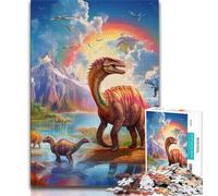 Puzzle da 1000 pezzi del mondo dei dinosauri per adulti e adolescenti, giocattolo educativo intellettuale decomprimente, regalo di compleanno, regali, arte murale (50x75cm)