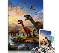 Puzzle da 1000 pezzi del mondo dei dinosauri per adulti, regalo, giocattolo educativo intellettuale decomprimente, decorazione perfetta (50x75cm)