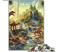 Puzzle da 1000 pezzi del mondo dei dinosauri, puzzle in legno, gioco interattivo per famiglie, regalo fai da te per la casa, sfida mentale, 1000 pezzi(50x75cm)