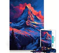 Puzzle da 1000 pezzi del Monte Cervino in pixel art,preciso,divertente,per esercizi mentali,gioco rilassante,pezzo d'arte natalizio (38x26cm)