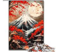 Puzzle da 1000 pezzi del Monte Fuji, Giappone, in legno, dal design intricato, per adolescenti, decorazioni fai da te e divertimento per stimolare la mente, dimensioni 50X75CM