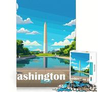 Puzzle da 1000 pezzi del Monumento a Washington DC per ragazzi,gioco di concentrazione mentale,bordi lisci e tagliati con precisione,ideale come regalo di Natale (38x26cm)