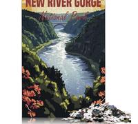 Puzzle da 1000 pezzi del New River Gorge National Park, poster, per adulti e adolescenti, puzzle di carta, gioco per famiglie, per adulti e adolescenti, 38x26 cm/1000 pezzi