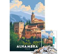 Puzzle da 1000 pezzi del Palazzo dell'Alhambra Spagna Gioco educativo per sfide di apprendimento Ottimo regalo e passatempo per le vacanze a casa (Dimensioni 38x26cm)