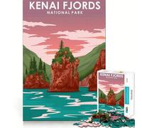 Puzzle da 1000 pezzi del Parco Nazionale dei Fiordi di Kenai,gioco di precisione,attività per la mente,divertimento nel tempo libero,regalo di compleanno,arte (38x52cm)