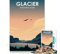 Puzzle da 1000 pezzi del Parco Nazionale dei Ghiacciai,con pezzi ben definiti,sfida mentale,gioco divertente e rilassante,opera d'arte natalizia (50x75cm)