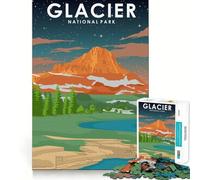 Puzzle da 1000 pezzi del Parco Nazionale dei Ghiacciai,gioco di precisione,attività cerebrale,divertimento per il tempo libero,regalo di compleanno,arte (50x75cm)