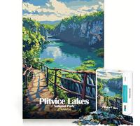 Puzzle da 1000 pezzi del Parco Nazionale dei Laghi di Plitvice,Croazia,con taglio preciso,gioco di abilità cognitive,divertimento per il tempo libero,regalo di Natale rilassante (50x75cm)