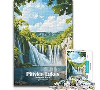 Puzzle da 1000 pezzi del Parco Nazionale dei Laghi di Plitvice, rompicapo, giochi per famiglie, modello di assemblaggio, regalo per compleanni, 50x75cm (1000 pezzi)