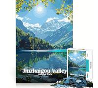 Puzzle da 1000 pezzi del Parco Nazionale della Valle di Jiuzhaigou,Cina Gioco di taglio senza soluzione di continuità,attività stimolante per la mente,gioco rilassante,divertente,regalo,hobby