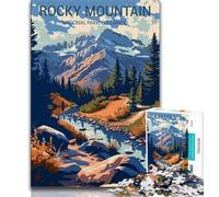 Puzzle da 1000 pezzi del Parco Nazionale delle Montagne Rocciose per adulti e adolescenti, sfida di intelligenza cerebrale, giocattoli avvincenti per la decorazione della casa, 38x26cm