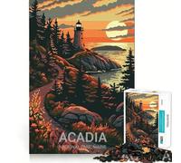 Puzzle da 1000 pezzi del Parco Nazionale di Acadia,gioco di squadra pulito e stimolante per la mente,ideale per rilassarsi e creare un'atmosfera divertente,perfetto come regalo di compleanno (38x52cm)