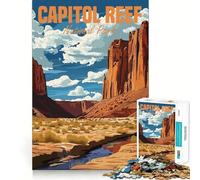 Puzzle da 1000 pezzi del Parco Nazionale di Capitol Reef,con tagli precisi,arte,logica e pensiero creativo,ideale per momenti di relax e come regalo di compleanno (50x75cm)