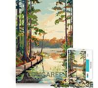 Puzzle da 1000 pezzi del Parco Nazionale di Congaree,incastro perfetto,gioco di abilità artistica e di pensiero,ideale per momenti di relax e come regalo di Natale (38x52cm)
