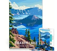 Puzzle da 1000 pezzi del Parco Nazionale di Crater Lake,con incastri precisi,ideale per allenare la concentrazione e creare un'atmosfera rilassante Regalo di Natale per il tempo libero (50x75cm)