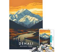 Puzzle da 1000 pezzi del Parco Nazionale di Denali Gioco pratico e coinvolgente per coltivare la pazienza un'opera d'arte da regalare o da utilizzare come decorazione per la casa (dimensioni 38x52cm)