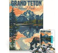 Puzzle da 1000 pezzi del Parco Nazionale di Grand Teton, gioco interattivo, regalo di compleanno, compleanno e Natale 50x75cm