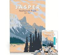 Puzzle da 1000 pezzi del Parco Nazionale di Jasper, gioco per famiglie, regalo di compleanno, con poster e foglio di curiosità abbinati 38x26cm