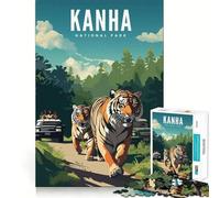 Puzzle da 1000 pezzi del Parco Nazionale di Kanha,con intagli precisi e un'opera d'arte che stimola la mente e il tempo libero,ideale per un'esperienza natalizia divertente (38x52cm)