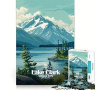 Puzzle da 1000 pezzi del Parco Nazionale di Lake Clark,Alaska,con incastro perfetto Giocattolo creativo per il tempo libero e l'esposizione natalizia (38x26cm)