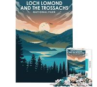 Puzzle da 1000 pezzi del Parco Nazionale di Loch Lomond gioco educativo stimolante giocattolo regalo per donne uomini attività per la famiglia (dimensioni 38x52cm)