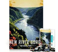 Puzzle da 1000 pezzi del Parco Nazionale di New River Gorge per adolescenti, gioco rilassante per allenare la mente, attività artistica da assemblare, regalo festivo (38x26cm)