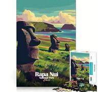Puzzle da 1000 pezzi del Parco Nazionale di Rapa Nui,Cile,con poster a taglio preciso Gioco stimolante per la mente,rilassante e decorativo per Natale (38x52cm)