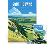 Puzzle da 1000 pezzi del Parco Nazionale di South Downs, con incastro perfetto, sfida artistica e mentale, gioco divertente per il tempo libero, regalo di compleanno (50x75cm)